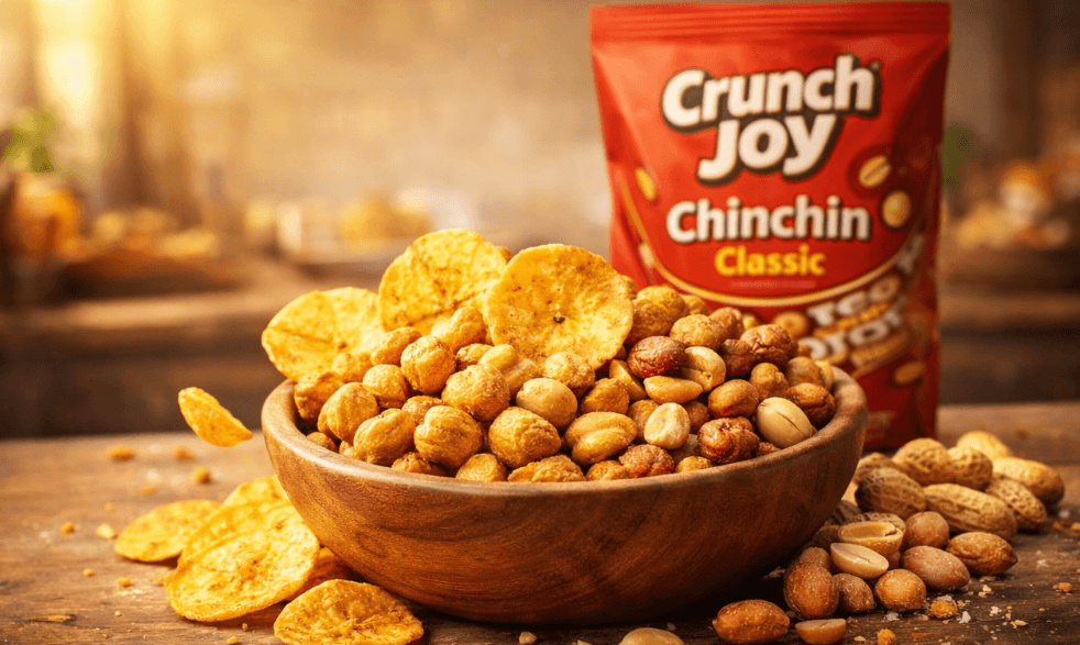 Bowl of Chinchin and Peanuts